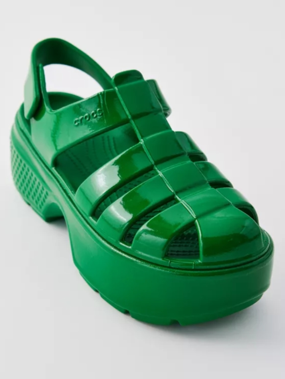 CROCS Green Platform Sandals